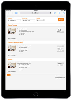 Responsive Booking Page Example 1