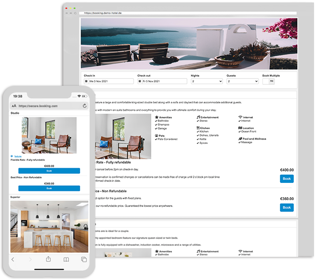 Online Booking System for vacation rental, hotel